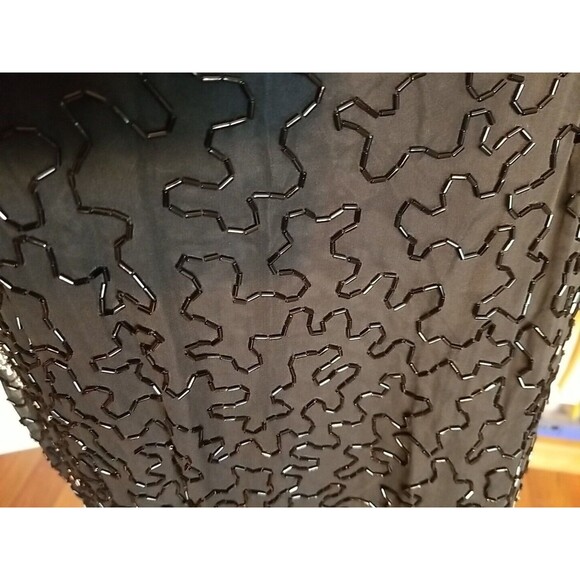 Vintage 80s A.J. Bari Beaded Sequins Silk Dress Size 8 Almost Perfect Stunning - Picture 10 of 14